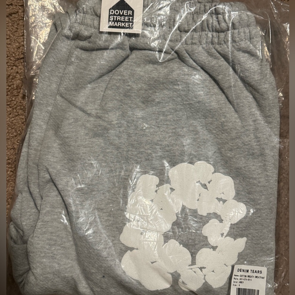 Denim Tears Gray Cotton Wreath Pants – Size Small (Brand New) - Picture 2 of 2